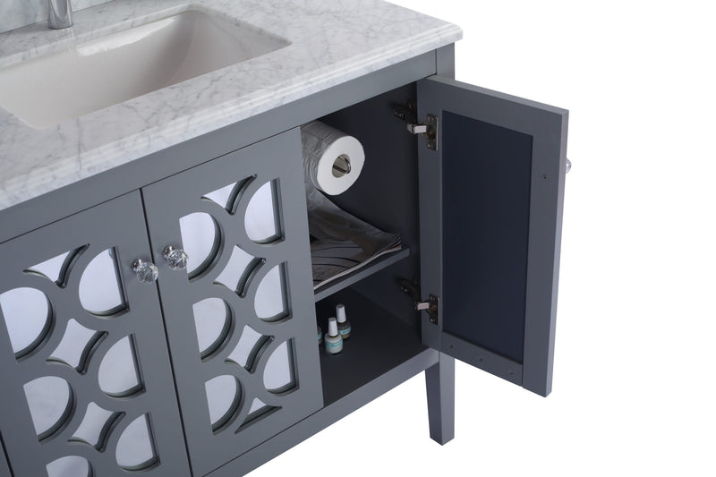 Laviva 313MKSH-36G-WQ Mediterraneo 36" Grey Bathroom Vanity with White Quartz Countertop - view 3