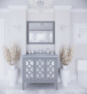Laviva 313MKSH-36G-WS Mediterraneo 36" Grey Bathroom Vanity with White Stripes Marble Countertop - view 4