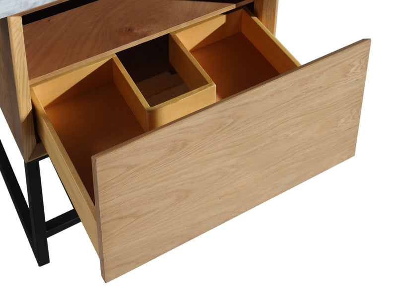 Laviva 313SMR-24CO-WS Alto 24" California White Oak Bathroom Vanity with White Stripes Marble Countertop - view 2