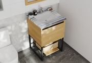 Laviva 313SMR-24CO-WS Alto 24" California White Oak Bathroom Vanity with White Stripes Marble Countertop - view 4