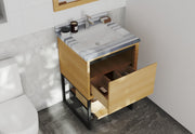 Laviva 313SMR-24CO-WS Alto 24" California White Oak Bathroom Vanity with White Stripes Marble Countertop - view 5