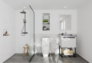 Laviva 313SMR-24W-WS Alto 24" White Bathroom Vanity with White Stripes Marble Countertop - view 8