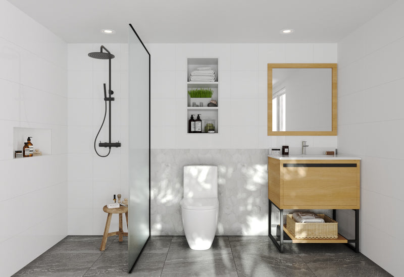 Laviva 313SMR-30CO-PW Alto 30" California White Oak Bathroom Vanity with Pure White Phoenix Stone Countertop - view 5