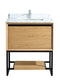 Laviva 313SMR-30CO-WC Alto 30" California White Oak Bathroom Vanity with White Carrara Marble Countertop