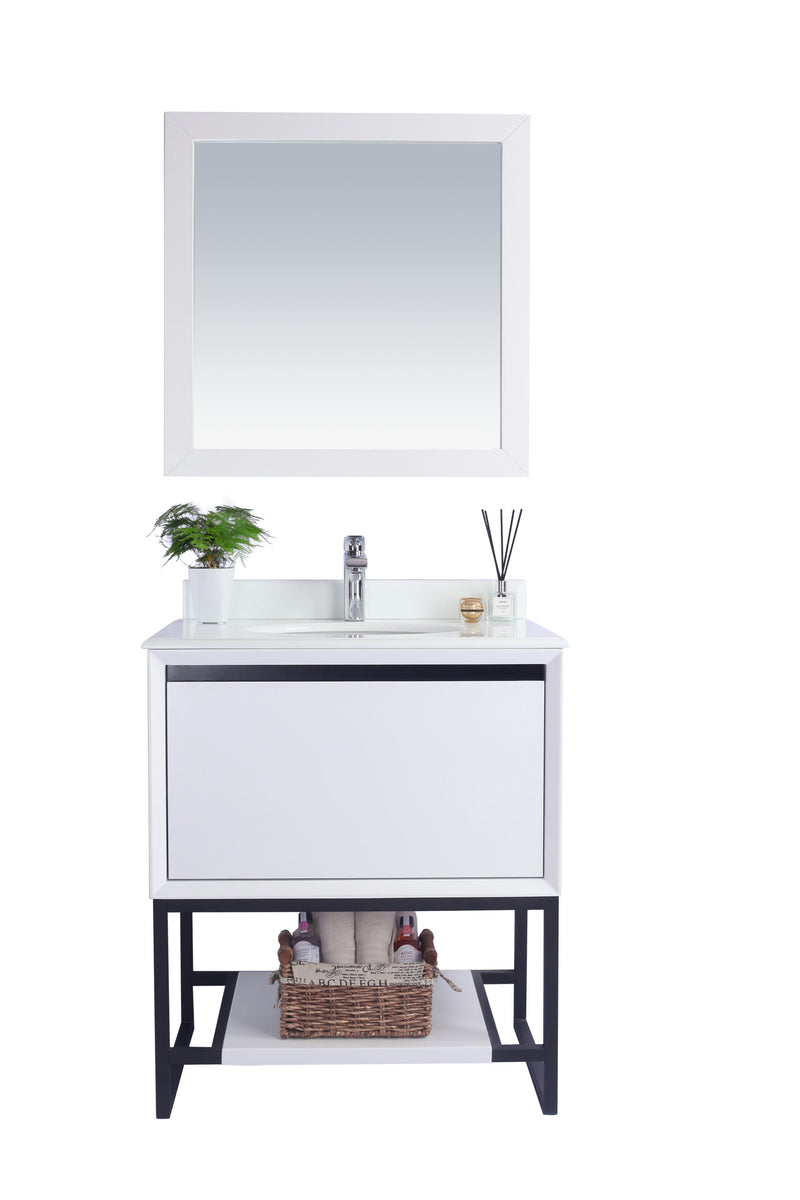 Laviva 313SMR-30W-PW Alto 30" White Bathroom Vanity with Pure White Phoenix Stone Countertop