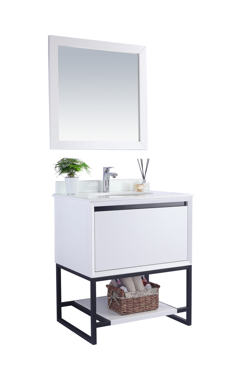 Laviva 313SMR-30W-PW Alto 30" White Bathroom Vanity with Pure White Phoenix Stone Countertop - view 2