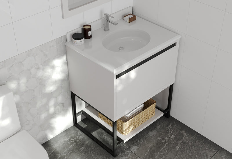 Laviva 313SMR-30W-PW Alto 30" White Bathroom Vanity with Pure White Phoenix Stone Countertop - view 7