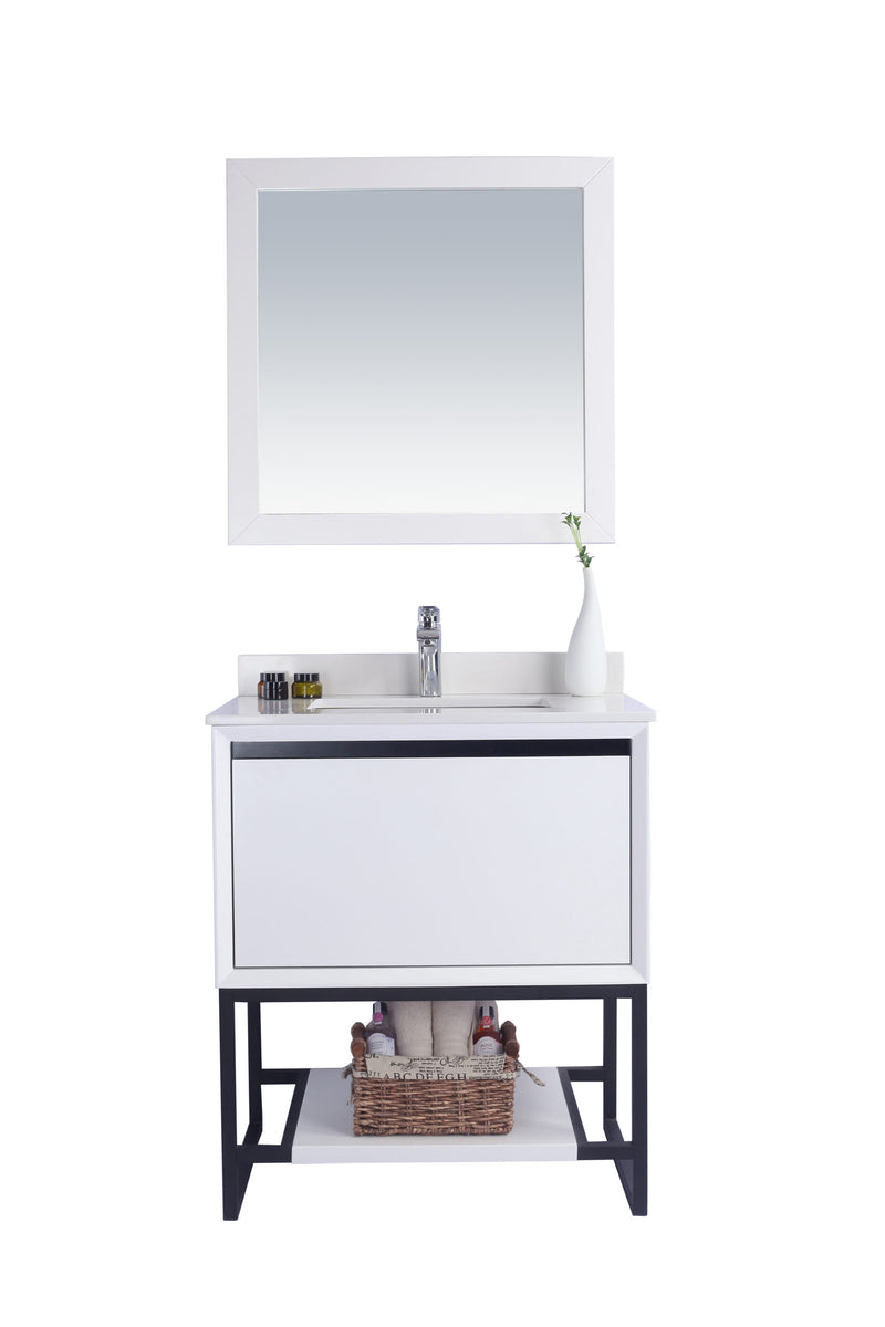 Laviva 313SMR-30W-WQ Alto 30" White Bathroom Vanity with White Quartz Countertop