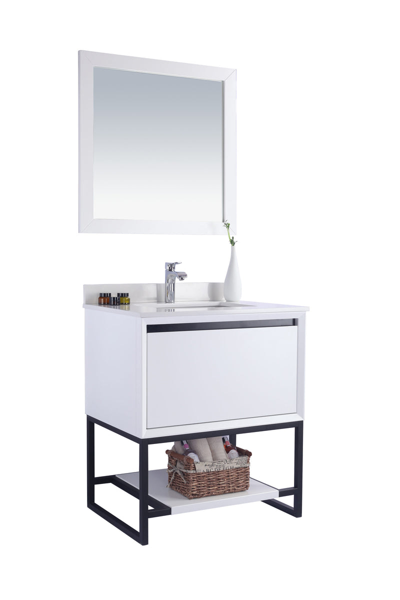 Laviva 313SMR-30W-WQ Alto 30" White Bathroom Vanity with White Quartz Countertop