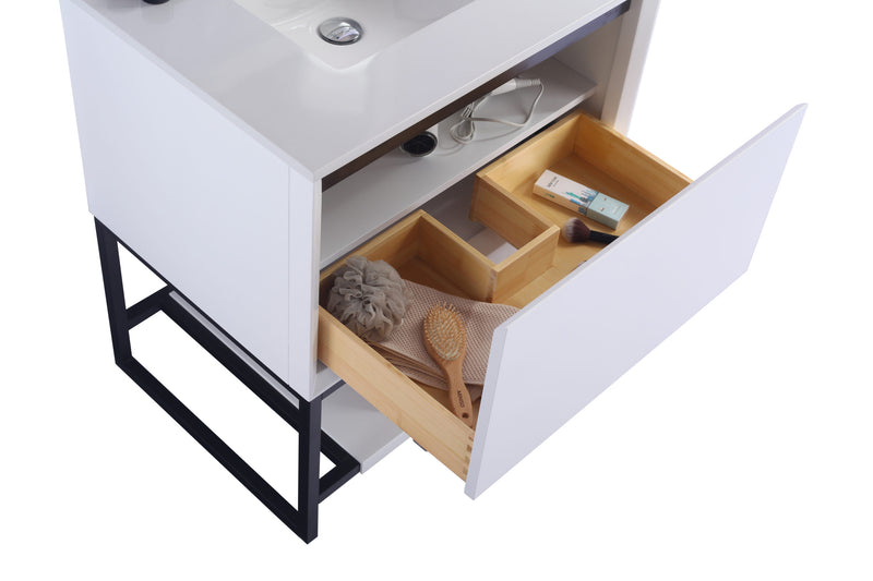 Laviva 313SMR-30W-WQ Alto 30" White Bathroom Vanity with White Quartz Countertop