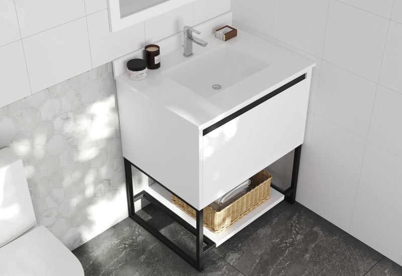 Laviva 313SMR-30W-WQ Alto 30" White Bathroom Vanity with White Quartz Countertop