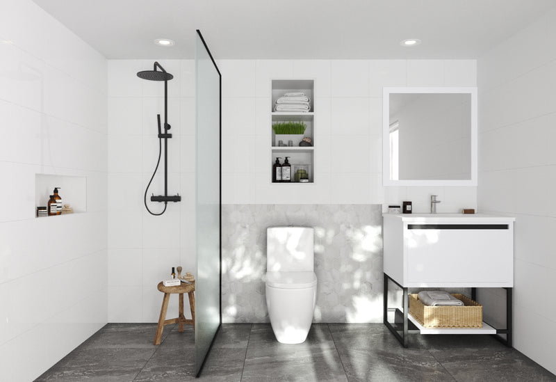Laviva 313SMR-30W-WQ Alto 30" White Bathroom Vanity with White Quartz Countertop