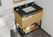 Laviva 313SMR-36CO-BW Alto 36" California White Oak Bathroom Vanity with Black Wood Marble Countertop - view 2