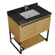 Laviva 313SMR-36CO-BW Alto 36" California White Oak Bathroom Vanity with Black Wood Marble Countertop