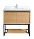 Laviva 313SMR-36CO-WC Alto 36" California White Oak Bathroom Vanity with White Carrara Marble Countertop