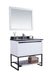 Laviva 313SMR-36W-BW Alto 36" White Bathroom Vanity with Black Wood Marble Countertop