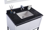 Laviva 313SMR-36W-BW Alto 36" White Bathroom Vanity with Black Wood Marble Countertop - view 2