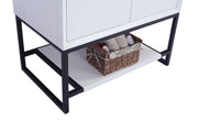 Laviva 313SMR-36W-BW Alto 36" White Bathroom Vanity with Black Wood Marble Countertop - view 3