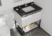 Laviva 313SMR-36W-BW Alto 36" White Bathroom Vanity with Black Wood Marble Countertop - view 7
