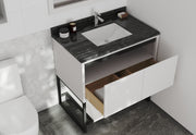 Laviva 313SMR-36W-BW Alto 36" White Bathroom Vanity with Black Wood Marble Countertop - view 8