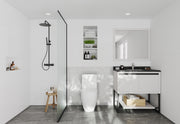 Laviva 313SMR-36W-BW Alto 36" White Bathroom Vanity with Black Wood Marble Countertop - view 9