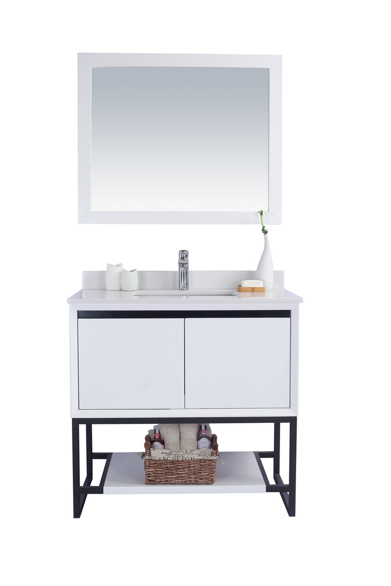 Laviva 313SMR-36W-WQ Alto 36" White Bathroom Vanity with White Quartz Countertop