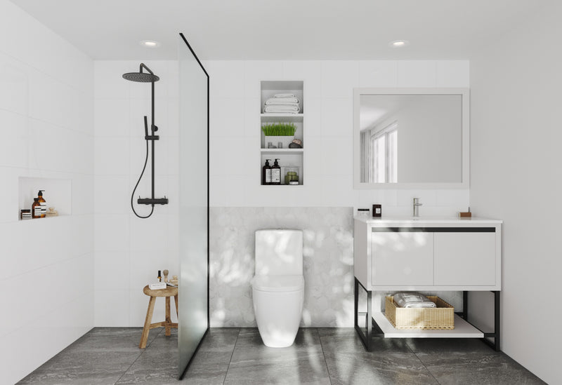 Laviva 313SMR-36W-WQ Alto 36" White Bathroom Vanity with White Quartz Countertop