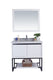 Laviva 313SMR-36W-WS Alto 36" White Bathroom Vanity with White Stripes Marble Countertop