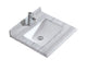 Laviva 313SQ1H-24-WS Forever 24" Single Hole White Stripes Marble Countertop with Rectangular Ceramic Sink