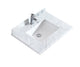 Laviva 313SQ1H-30-WC Forever 30" Single Hole White Carrara Marble Countertop with Rectangular Ceramic Sink