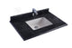 Laviva 313SQ1H-36-BW Forever 36" Single Hole Black Wood Marble Countertop with Rectangular Ceramic Sink