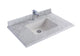 Laviva 313SQ1H-36-WC Forever 36" Single Hole White Carrara Marble Countertop with Rectangular Ceramic Sink