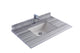 Laviva 313SQ1H-36-WS Forever 36" Single Hole White Stripes Marble Countertop with Rectangular Ceramic Sink