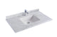 Laviva 313SQ1H-42-WC Forever 42" Single Hole White Carrara Marble Countertop with Rectangular Ceramic Sink