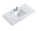 Laviva 313SQ1H-48-WC Forever 48" Single Hole White Carrara Marble Countertop with Rectangular Ceramic Sink