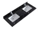 Laviva 313SQ1H-60-BW Forever 60" Single Hole Black Wood Marble Countertop with Double Rectangular Ceramic Sinks