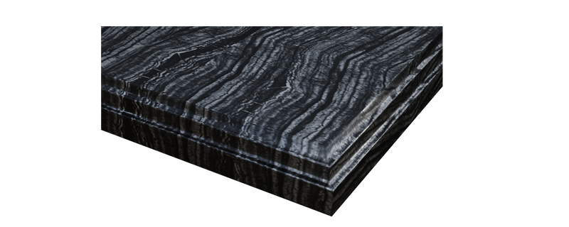 Laviva 313SQ1H-60-BW Forever 60" Single Hole Black Wood Marble Countertop with Double Rectangular Ceramic Sinks