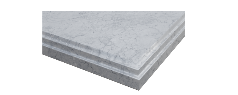 Laviva 313SQ1H-60-WC Forever 60" Single Hole White Carrara Marble Countertop with Double Rectangular Ceramic Sinks