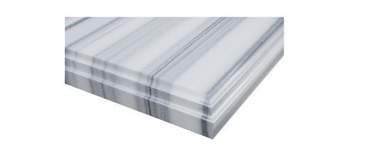 Laviva 313SQ1H-60-WS Forever 60" Single Hole White Stripes Marble Countertop with Double Rectangular Ceramic Sinks - view 2