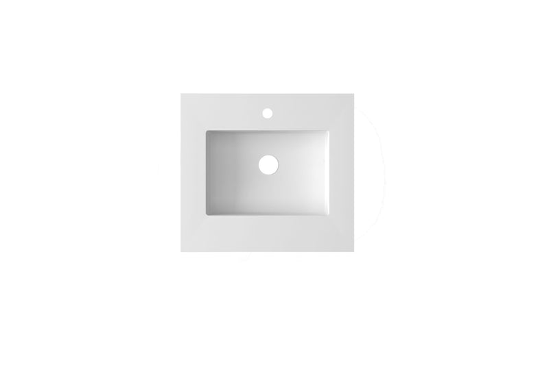 Laviva 313SQ1HSS-24-MW Forever VIVA Stone 24" Matte White Solid Surface Countertop with Integrated Sink