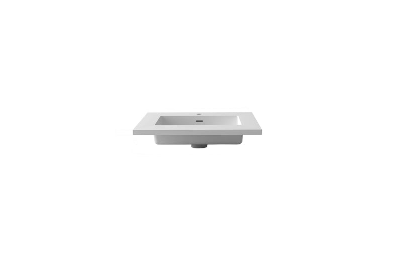 Laviva 313SQ1HSS-24-MW Forever VIVA Stone 24" Matte White Solid Surface Countertop with Integrated Sink