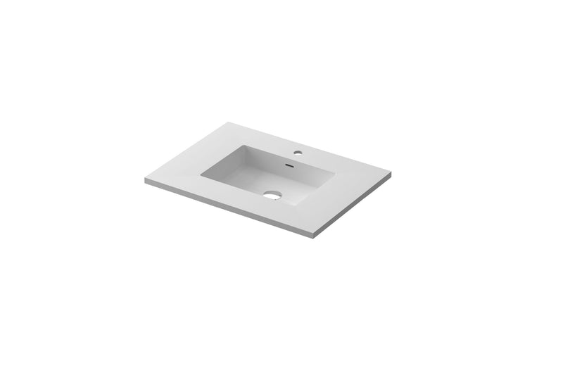 Laviva 313SQ1HSS-30-MW Forever VIVA Stone 30" Matte White Solid Surface Countertop with Integrated Sink