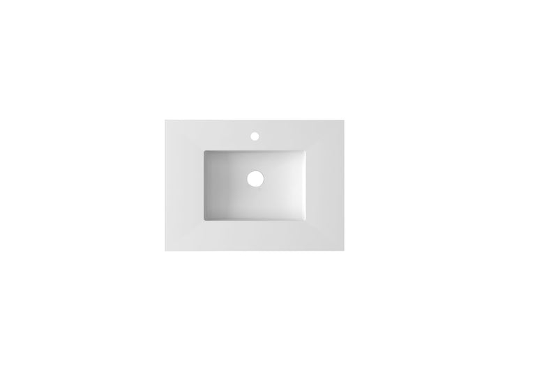 Laviva 313SQ1HSS-30-MW Forever VIVA Stone 30" Matte White Solid Surface Countertop with Integrated Sink