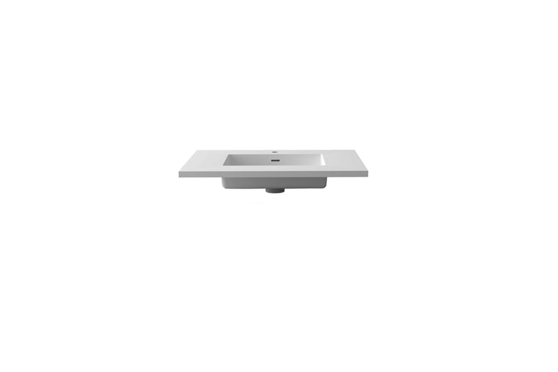 Laviva 313SQ1HSS-30-MW Forever VIVA Stone 30" Matte White Solid Surface Countertop with Integrated Sink