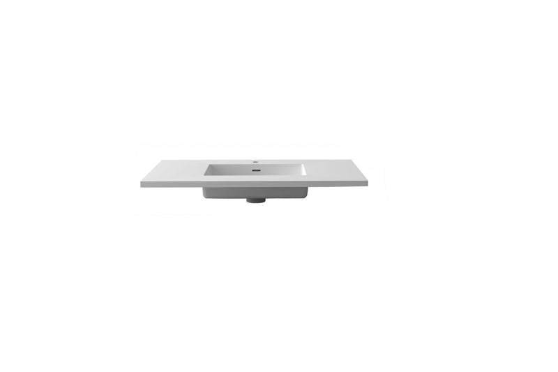 Laviva 313SQ1HSS-36-MW Forever VIVA Stone 36" Matte White Solid Surface Countertop with Integrated Sink