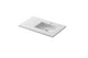 Laviva 313SQ1HSS-36R-MW Forever VIVA Stone 36" Matte White Solid Surface Countertop with Right Offset Integrated Sink