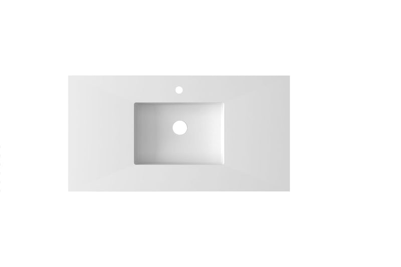 Laviva 313SQ1HSS-42-MW Forever VIVA Stone 42" Matte White Solid Surface Countertop with Integrated Sink