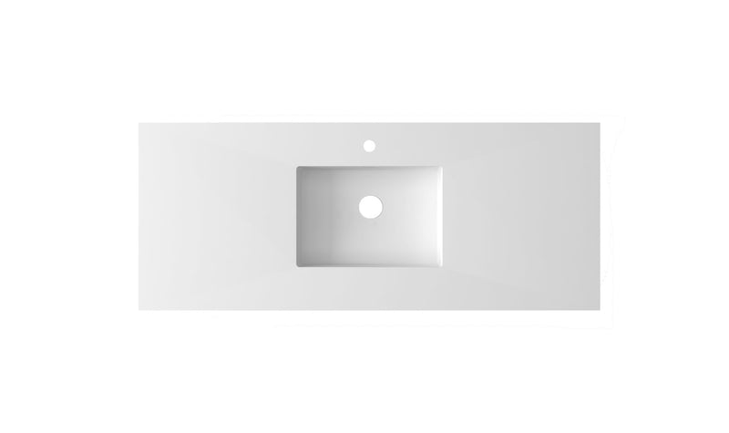Laviva 313SQ1HSS-54-MW Forever VIVA Stone 54" Matte White Solid Surface Countertop with Integrated Sink