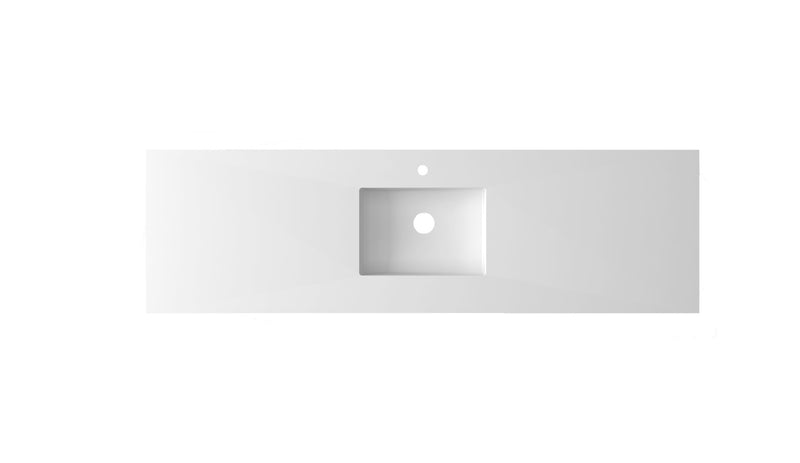Laviva 313SQ1HSS-72C-MW Forever VIVA Stone 72" Matte White Solid Surface Countertop with Single Integrated Sink - view 2
