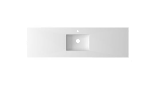 Laviva 313SQ1HSS-72C-MW Forever VIVA Stone 72" Matte White Solid Surface Countertop with Single Integrated Sink - view 2